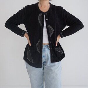 Vintage Variations Black Button Up Cardigan Sweater Large